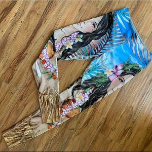 Island girl WERKSHOP full length leggings size M.